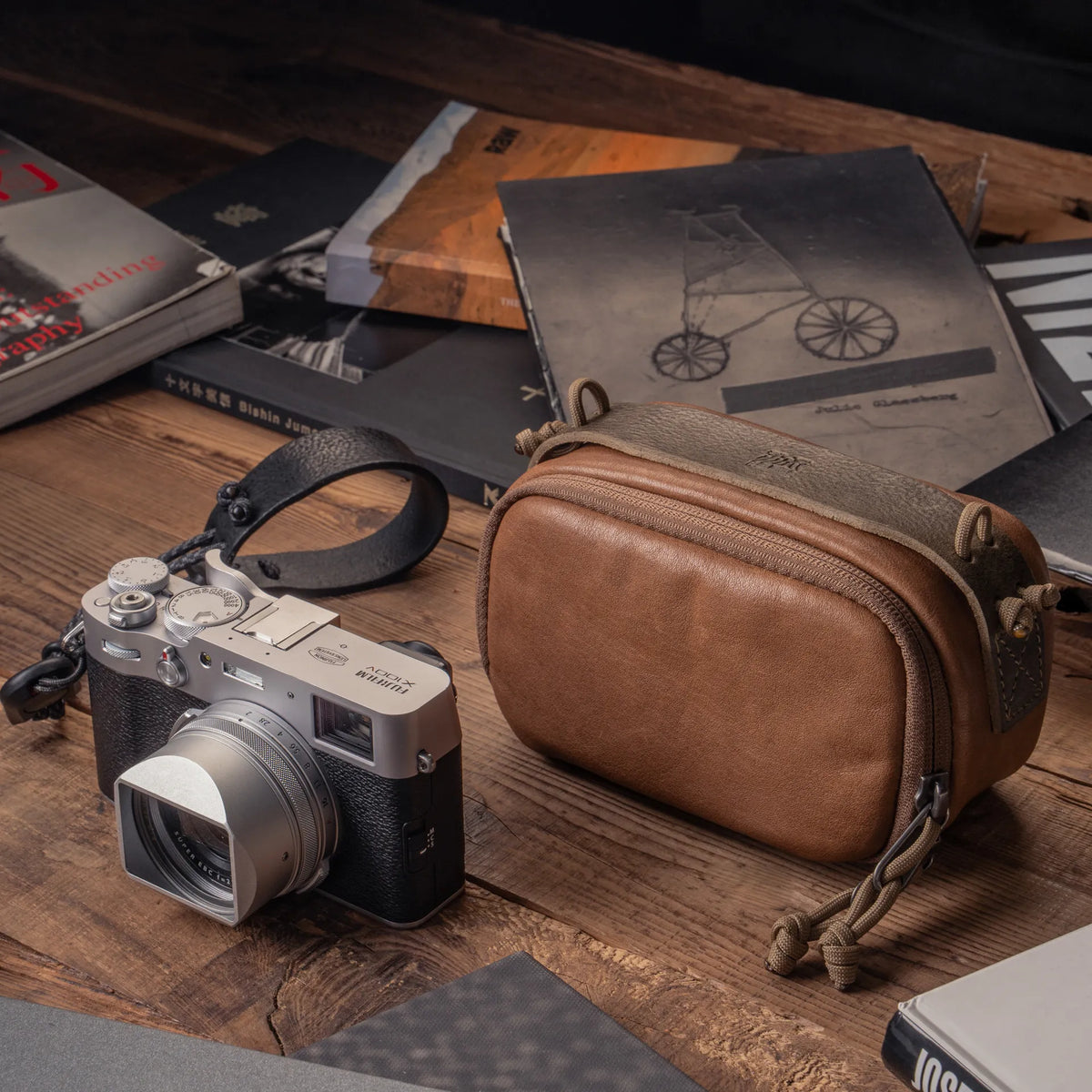 Full Leather Portable Camera Pouch