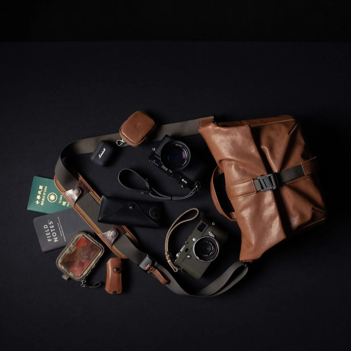 Pilot Leather Travel Camera Bag 7 L
