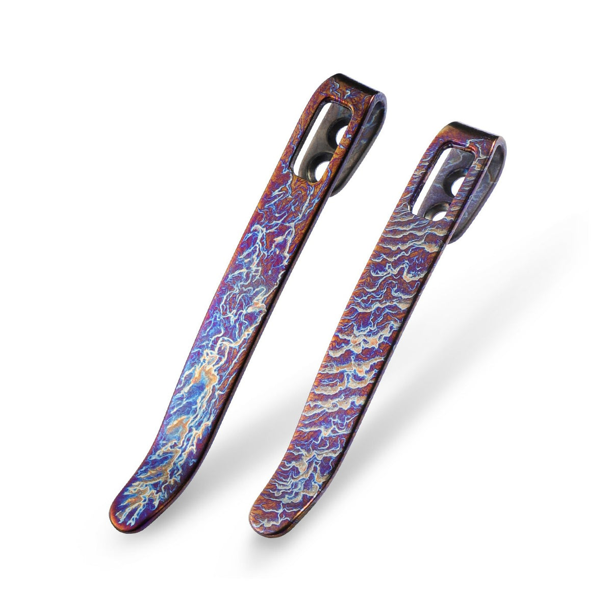 Flamed Titanium Pocket Clip 2-Pack