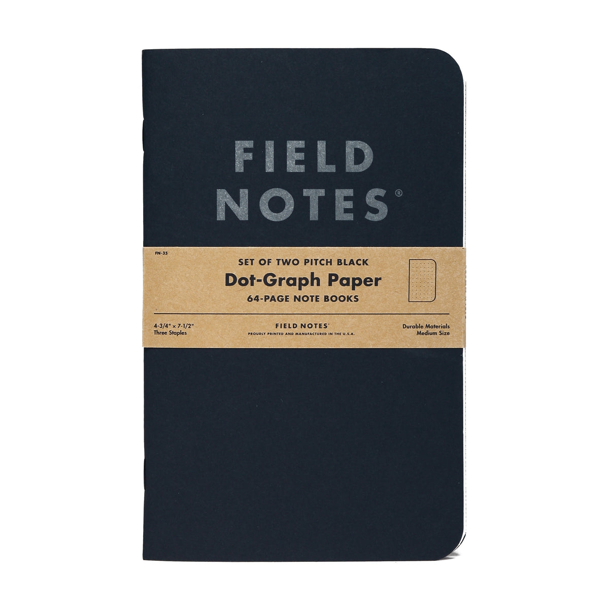 Pitch Black Large 2-Pack Note Book