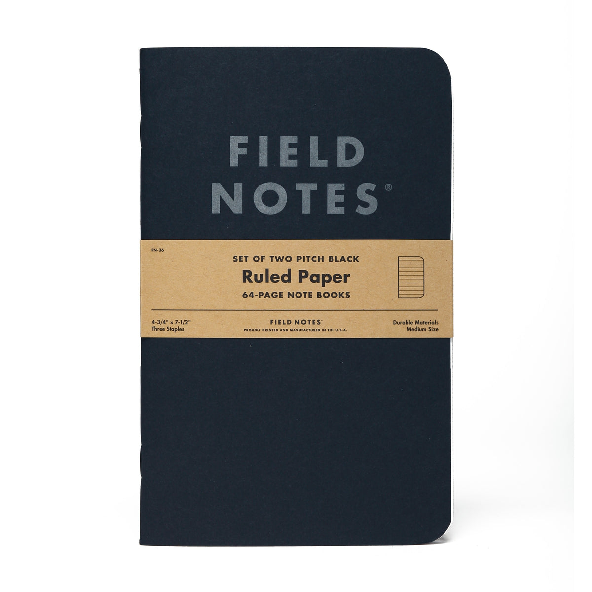 Pitch Black Large 2-Pack Note Book