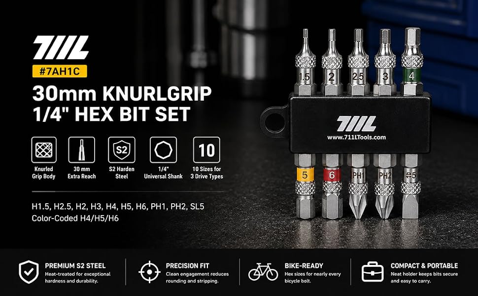 711L KnurlGrip Hex Bit Set