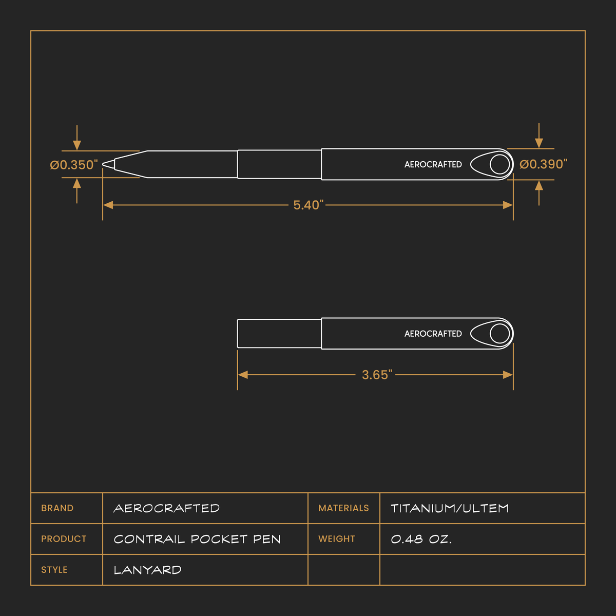 Contrail Pocket Lanyard Pen