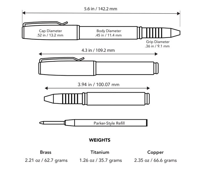 Base Line Capped Titanium Pen