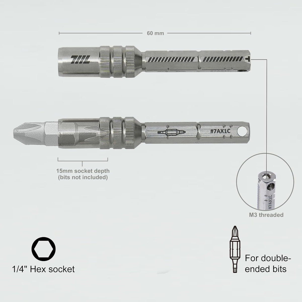 Magnetic Bit Extension T/L-Handle 2-Pack