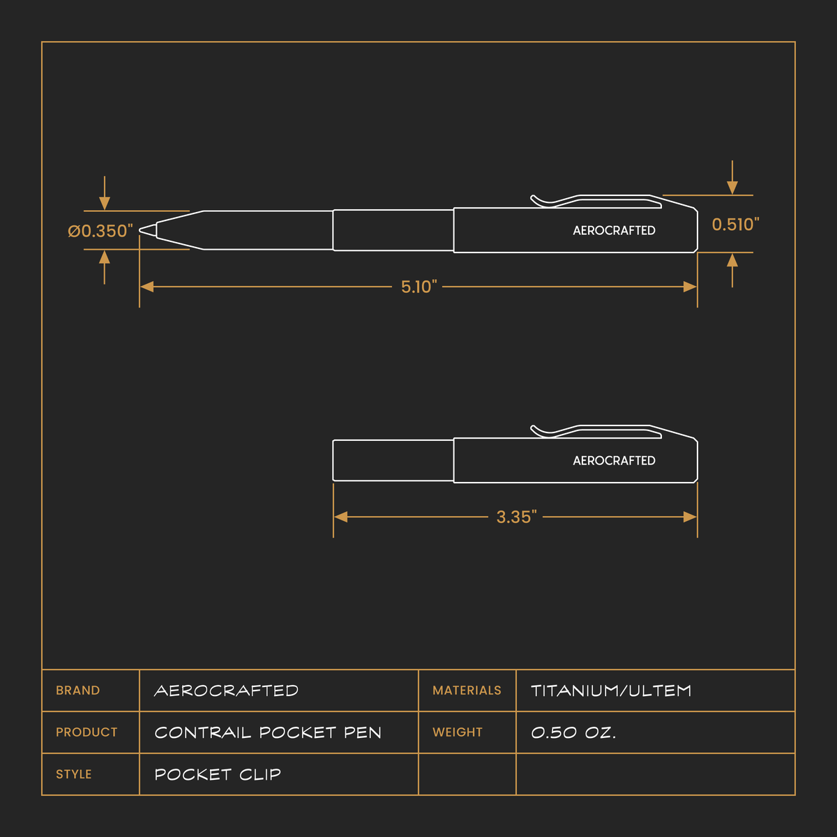 Contrail Pocket Clip Pen