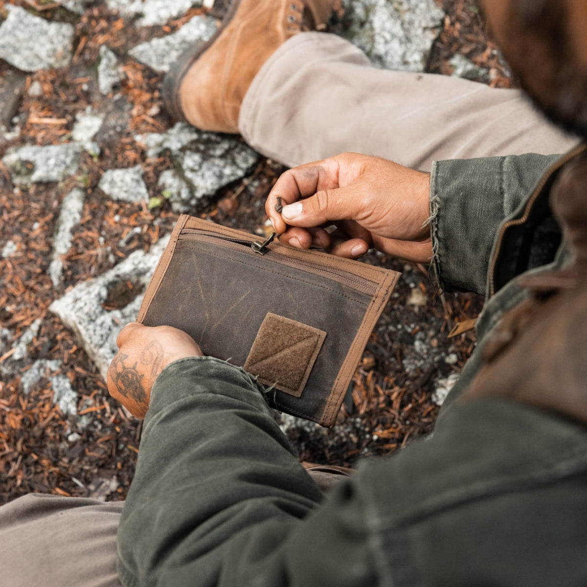 Evergoods Civic Flat Pouch Waxed Canvas