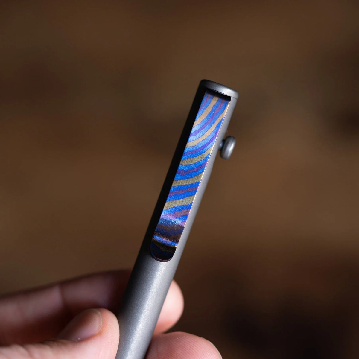 Ti Damascus CNC Milled Pocket Clip